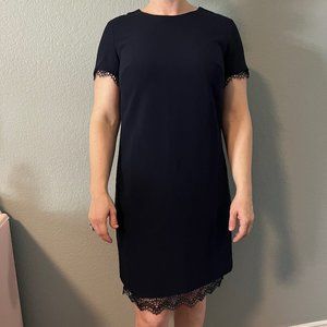 BR navy dress with lace detailing